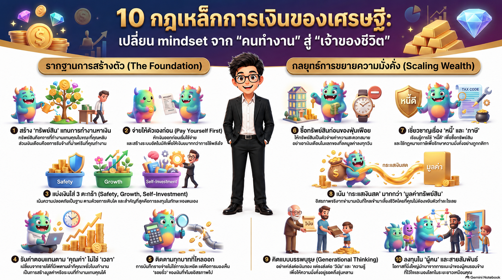 10 กฎการเงินของเศรษฐี เปลี่ยนรายได้เป็นทรัพย์สิน